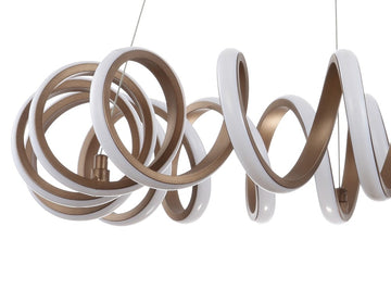 Cursive 24" Adjustable Spiral Integrated LED Metal Chandelier Ceiling Light - JONATHAN Y
